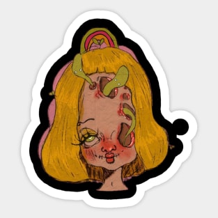 sad woman Sticker